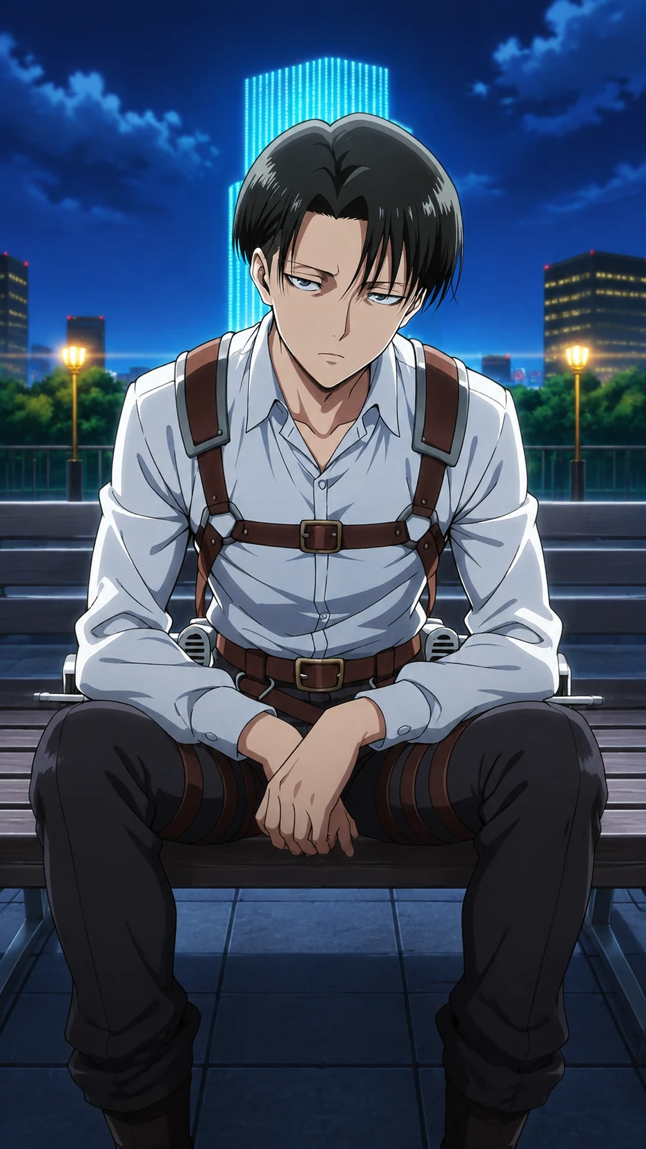 Levi Ackerman · Attack on Titan · potret karakter AI