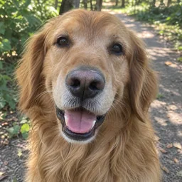 公园散步中的金毛犬